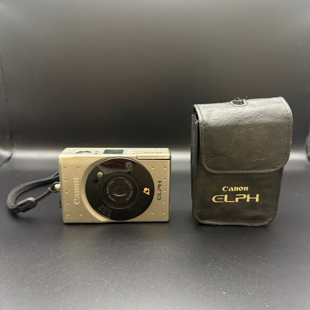 Canon ELPH 24-48mm Zoom Lens APS Film Camera Champagne Gold with Case